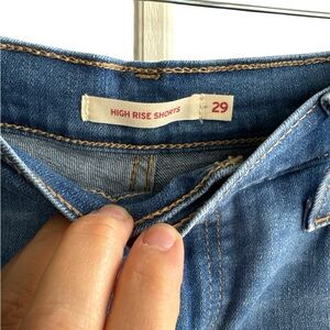 Levi's High Waist Blue Denim Shorts